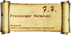 Freisinger Hermiusz névjegykártya